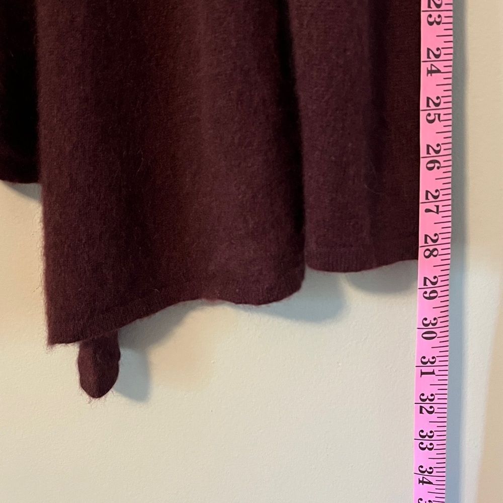 41 Hawthorne 100% Cashmere Leena Draped Maroon Cardigan Size Large - Picture 16 of 16